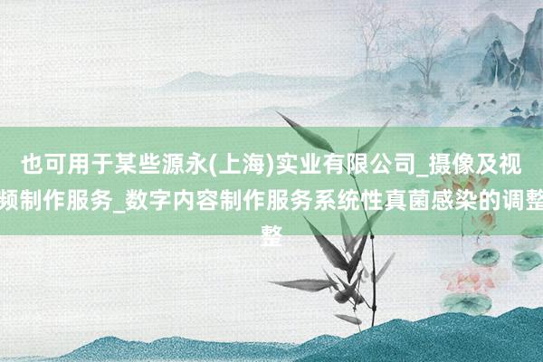 也可用于某些源永(上海)实业有限公司_摄像及视频制作服务_数字内容制作服务系统性真菌感染的调整